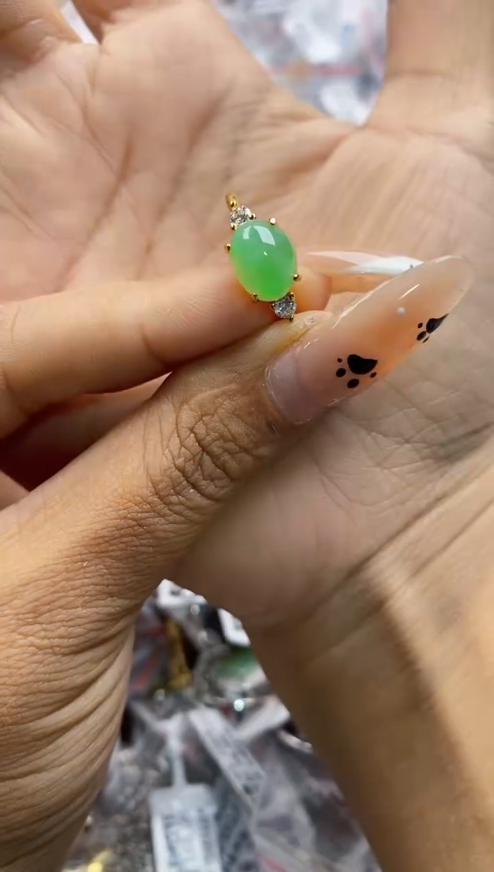 翡翠戒指银S925镶嵌4444     8