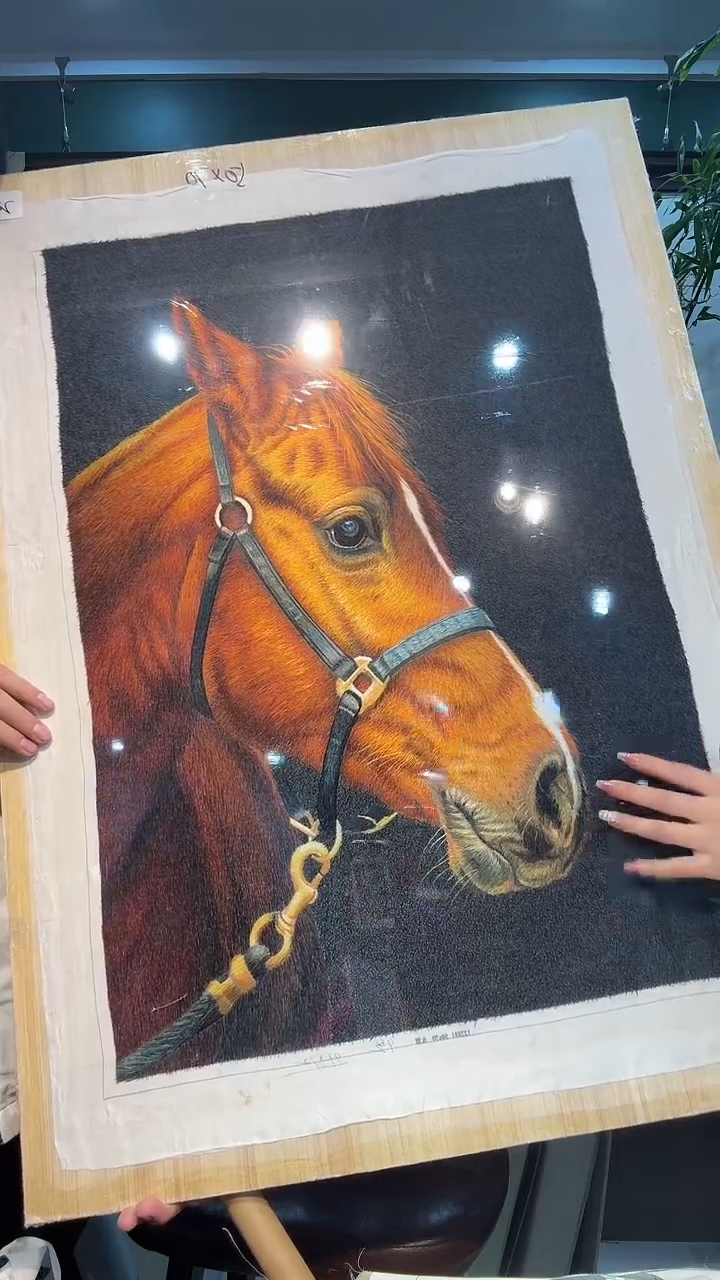 竖款非遗苏绣手工刺绣绣片