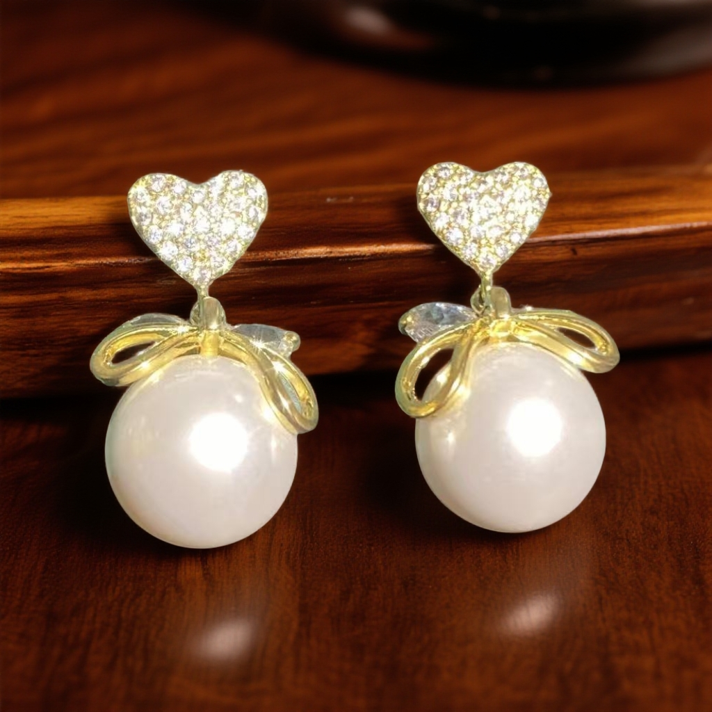 合金仿珍珠耳饰 日韩珍珠气质耳钉复古设计感素款轻奢百搭925银针