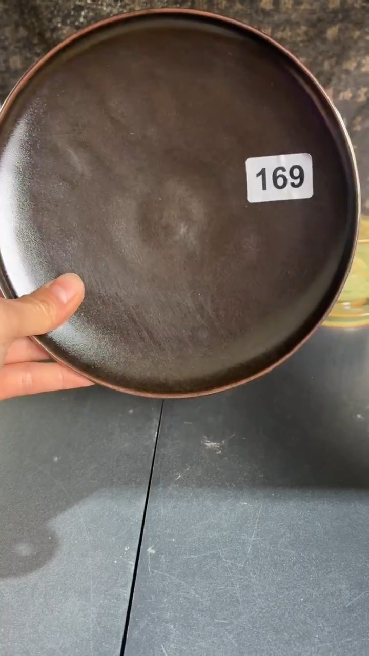 耀州窑仰山黑釉手工壶承微瑕169