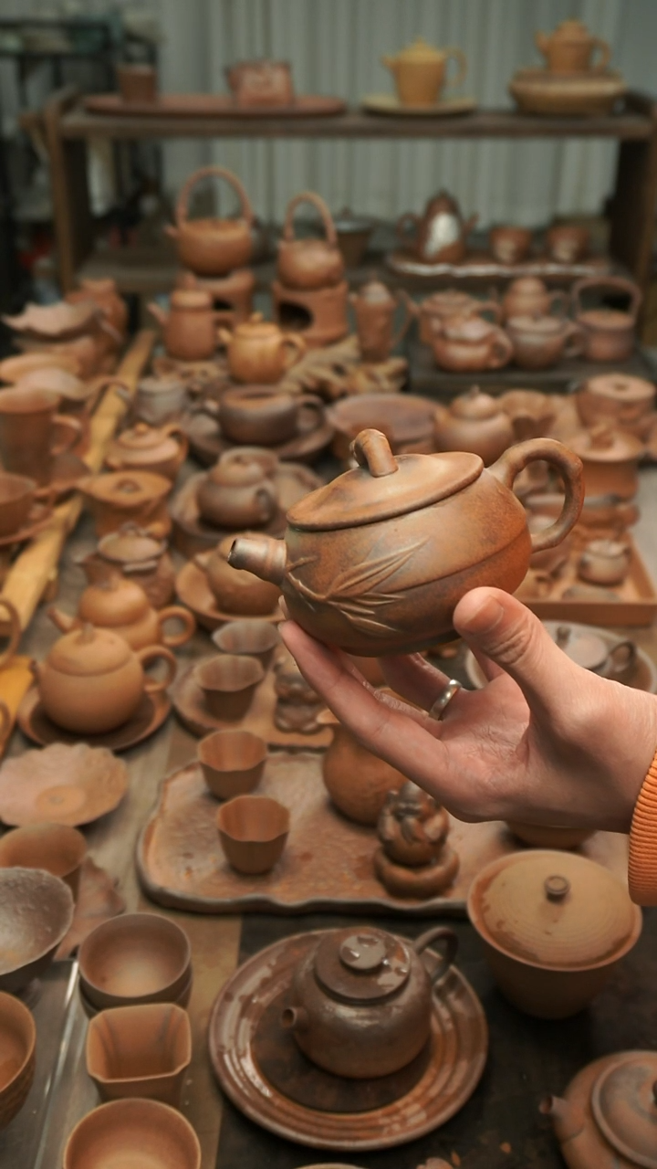 原矿老岩泥精工  扁竹壶180ml