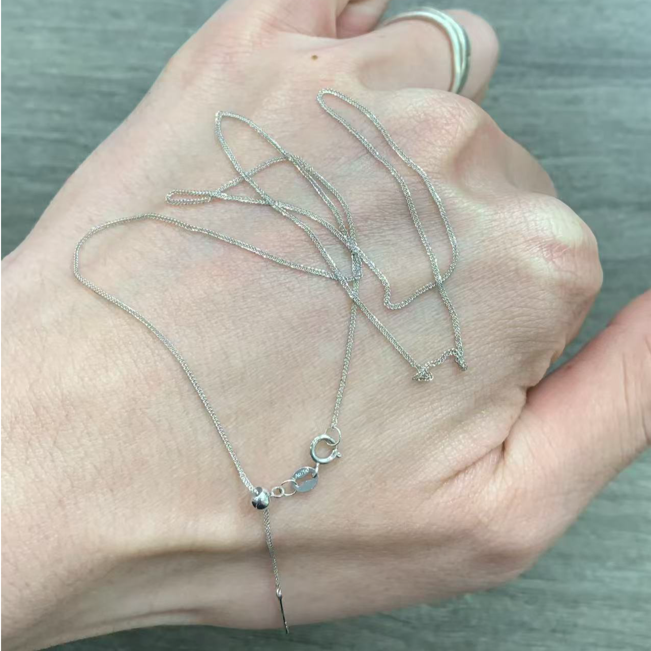 18K金 K白项链~单链