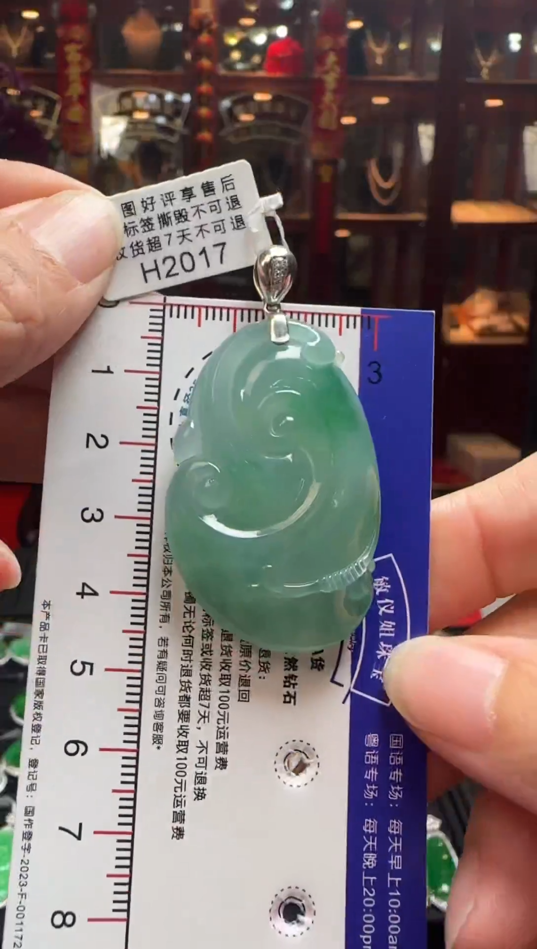 【闪购商品】翡翠颈饰18K金镶嵌H2017如意