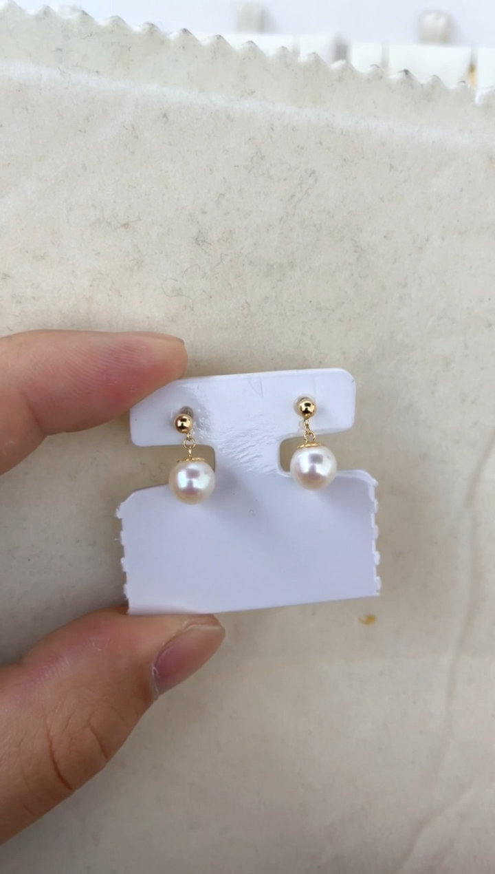 【闪购商品】海水珍珠耳饰18K金镶嵌耳钉