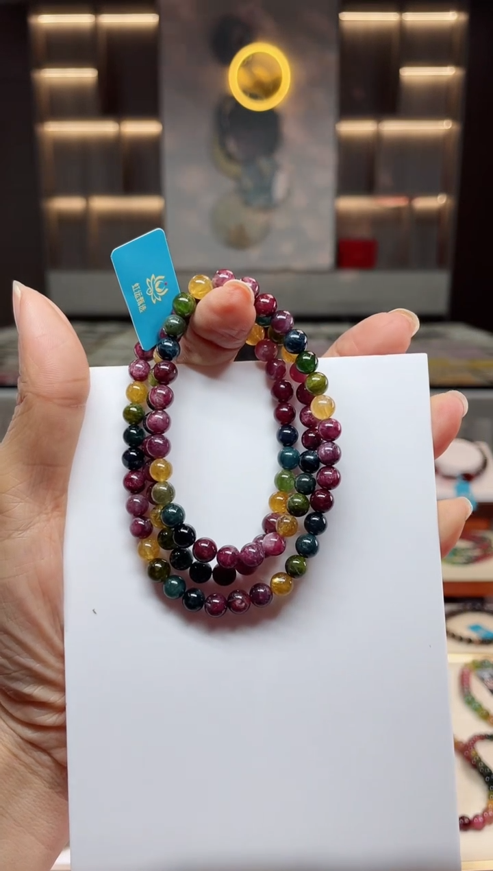 【闪购商品】碧玺三圈手串未镶嵌（多样性发一条）Q