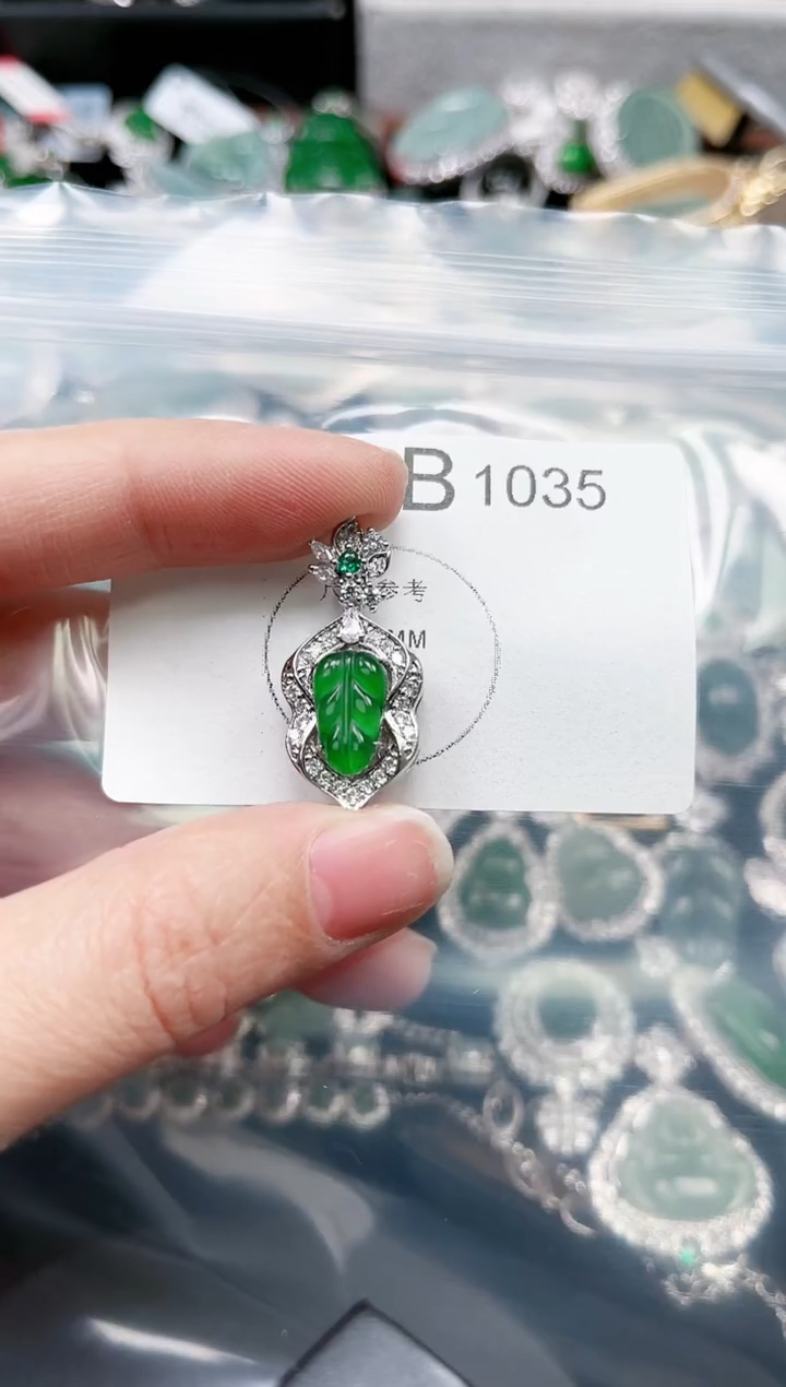 【闪购商品】翡翠颈饰未镶嵌1035赠皮绳