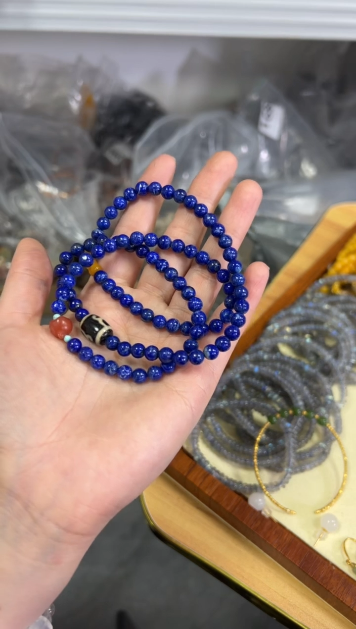 【闪购商品】青金石手链未镶嵌青金石蜜蜡设计款多圈[3910]