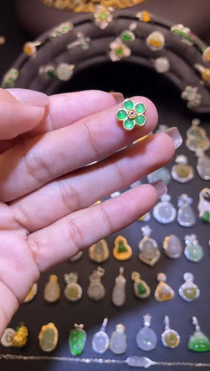 吊坠(不含链)银S925镶嵌翡翠1