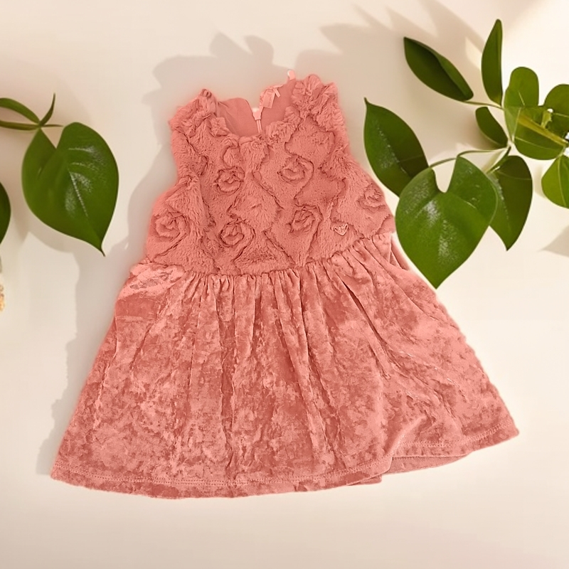 碎花时尚女女童宝宝连衣裙针织洋气蕾丝女宝童装荷叶裙镂空