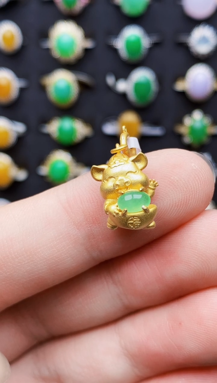 银S925镶嵌戒指翡翠5139