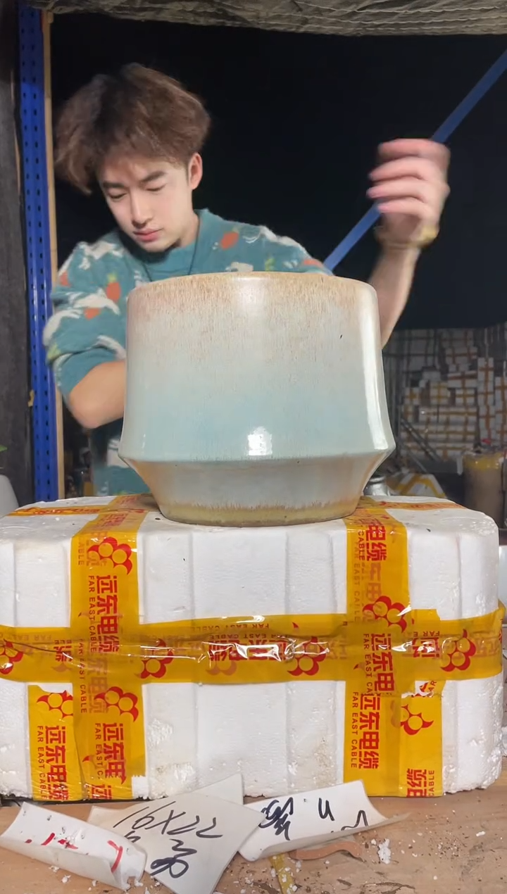 紫砂花盆宜兴紫砂粗陶花盆23*21