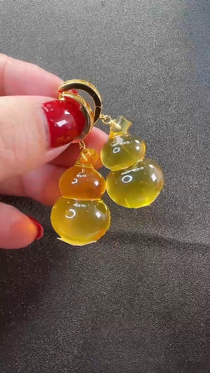 【闪购商品】琥珀耳饰未镶嵌耳环