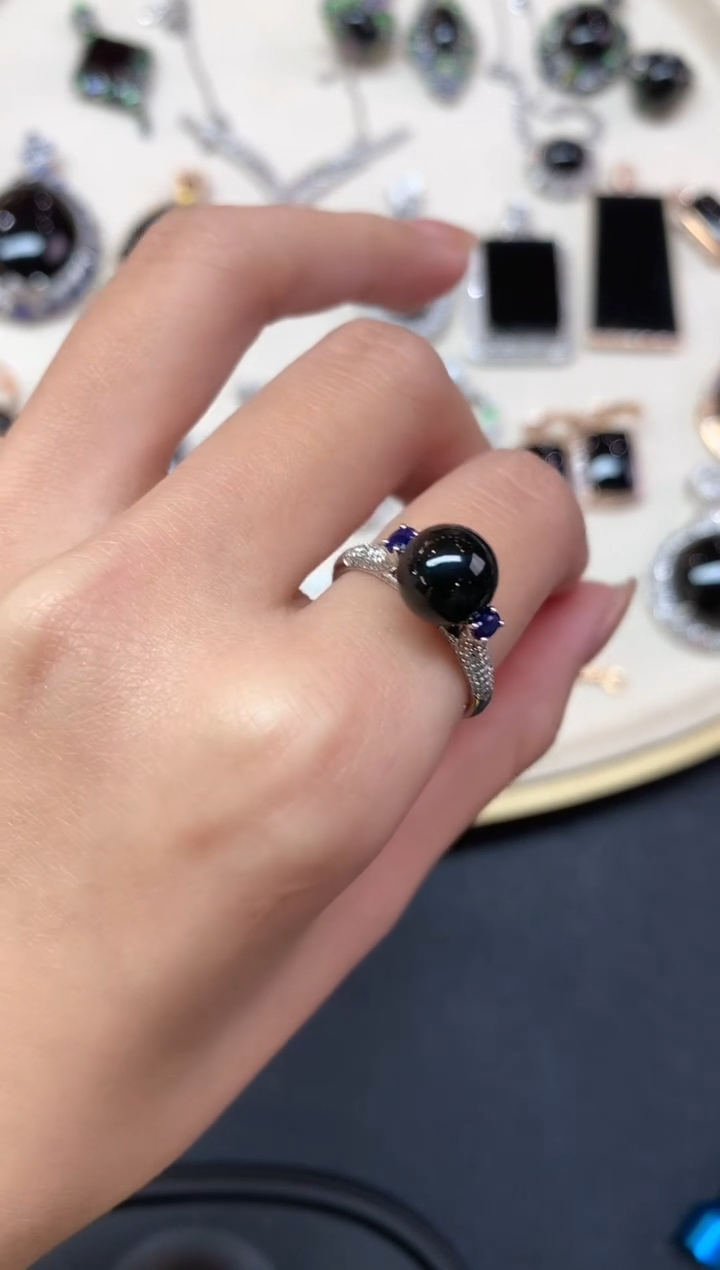 【闪购商品】翡翠戒指18K金镶嵌戒指A15|3980