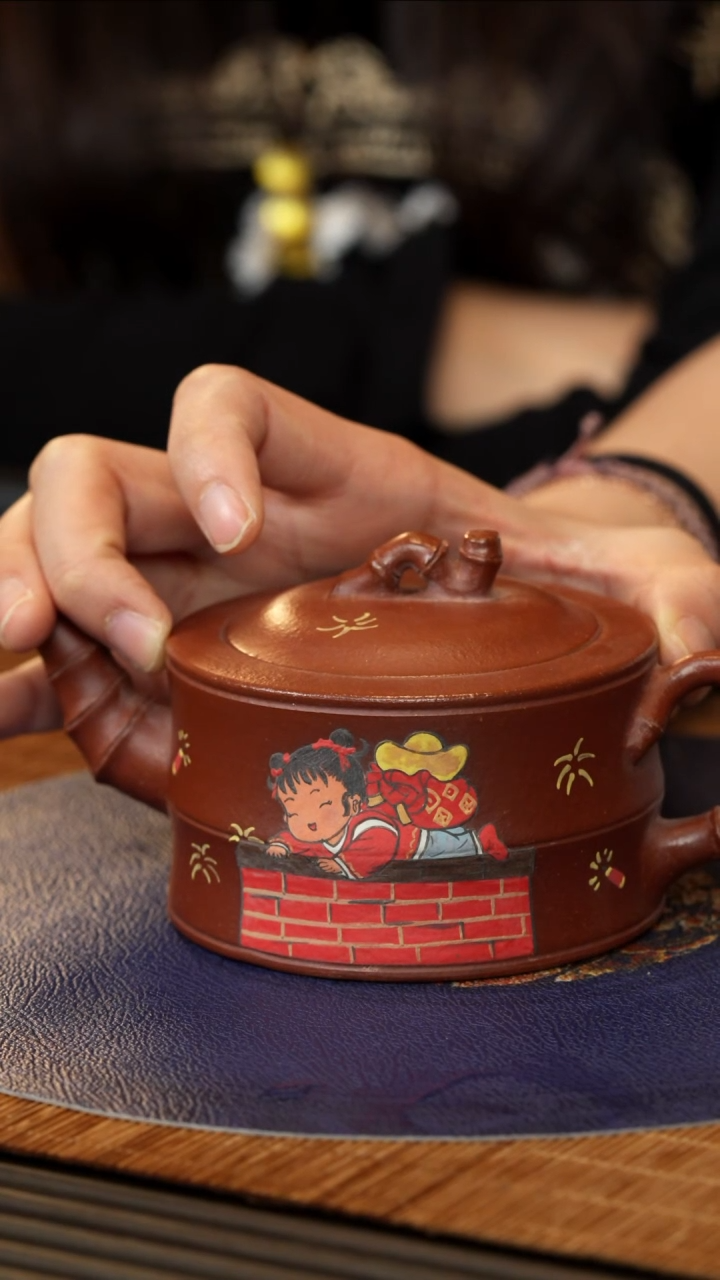 【闪购商品】紫砂茶壶GS 降坡 竹段 260cc