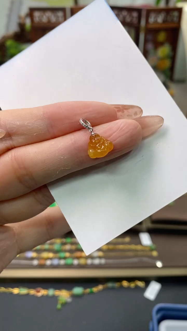 【闪购商品】翡翠颈饰18K金镶嵌净货11144