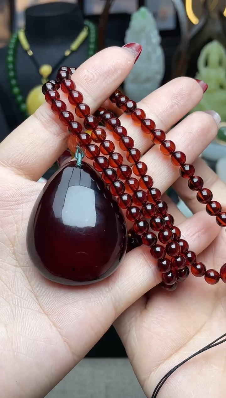 【闪购商品】琥珀颈饰未镶嵌高品吊坠