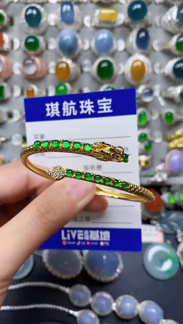 【闪购商品】翡翠手镯银S925镶嵌0112