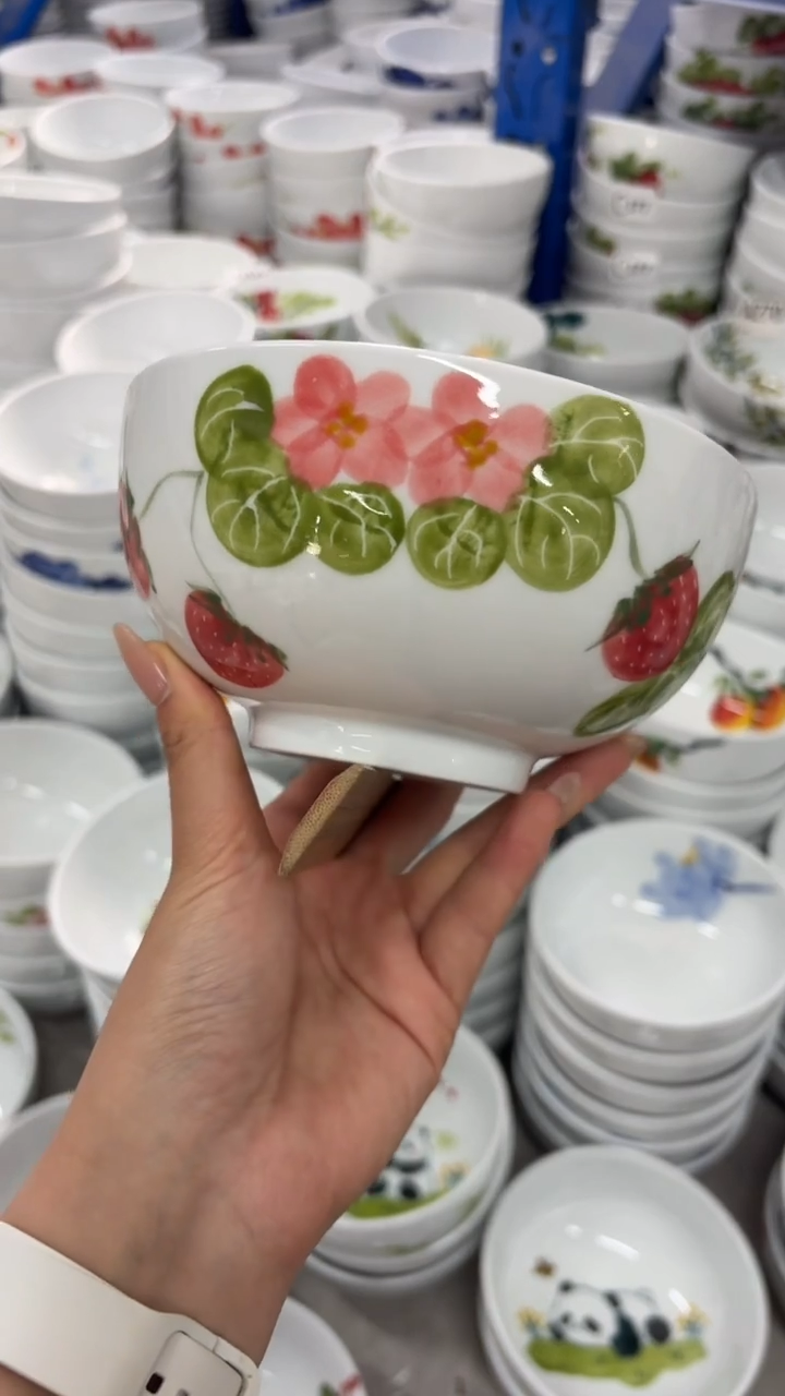 瓷片景德镇陶瓷食品级手绘釉中彩-小罗汉碗