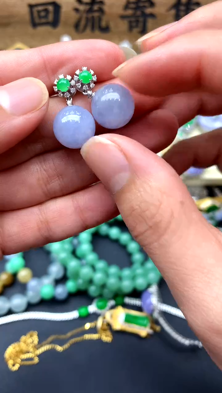 【闪购商品】翡翠耳饰18K金镶嵌323-中国好珍宝