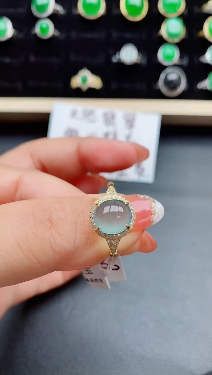 【闪购商品】翡翠戒指银S925镶嵌508080