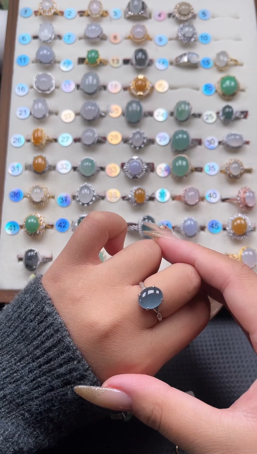 【闪购商品】翡翠戒指银S925镶嵌天然A货翡翠戒指