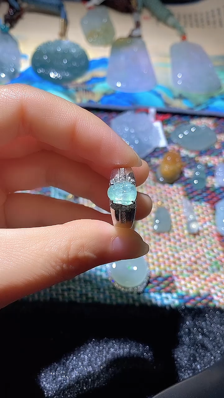 银S925镶嵌戒指翡翠财***娘翡翠15
