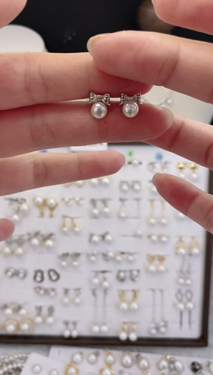 合金耳饰淡水珍珠37