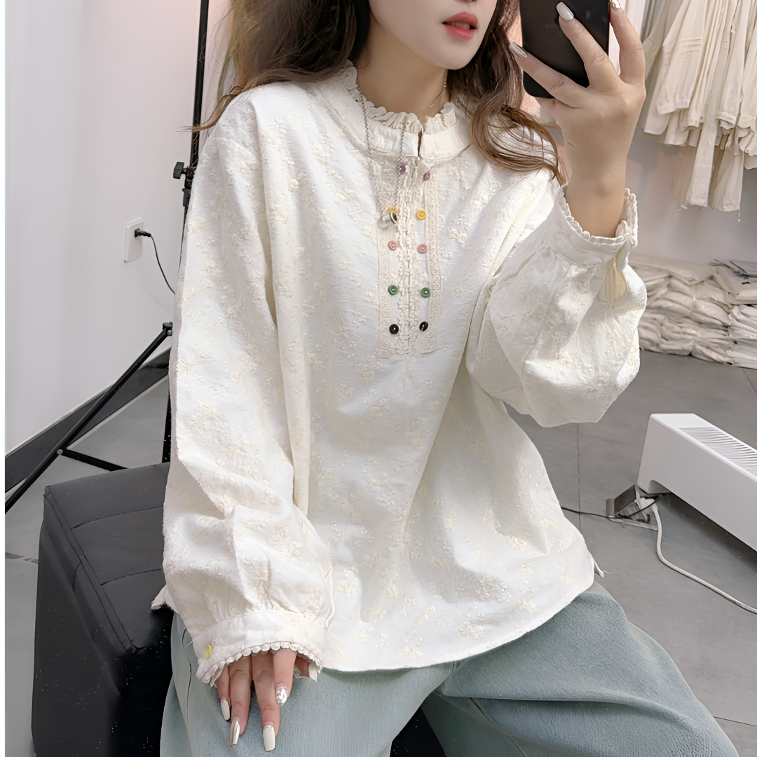 炊烟温光25年秋冬磨毛加厚打底专用衬衫立领拉链设计减龄百搭上衣