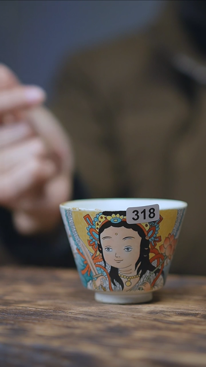 【闪购商品】318景德镇手绘文殊菩萨杯