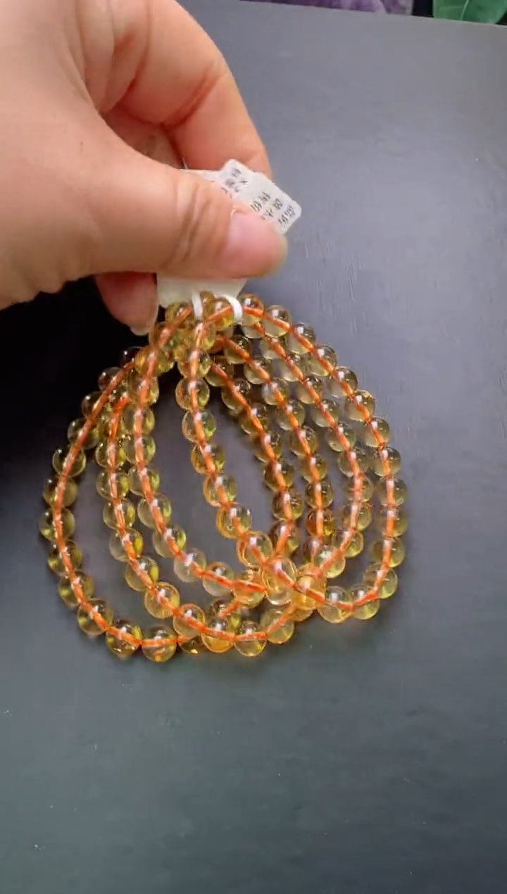 【闪购商品】水晶单圈未镶嵌黄水晶手串7m+ 多样发一X37585