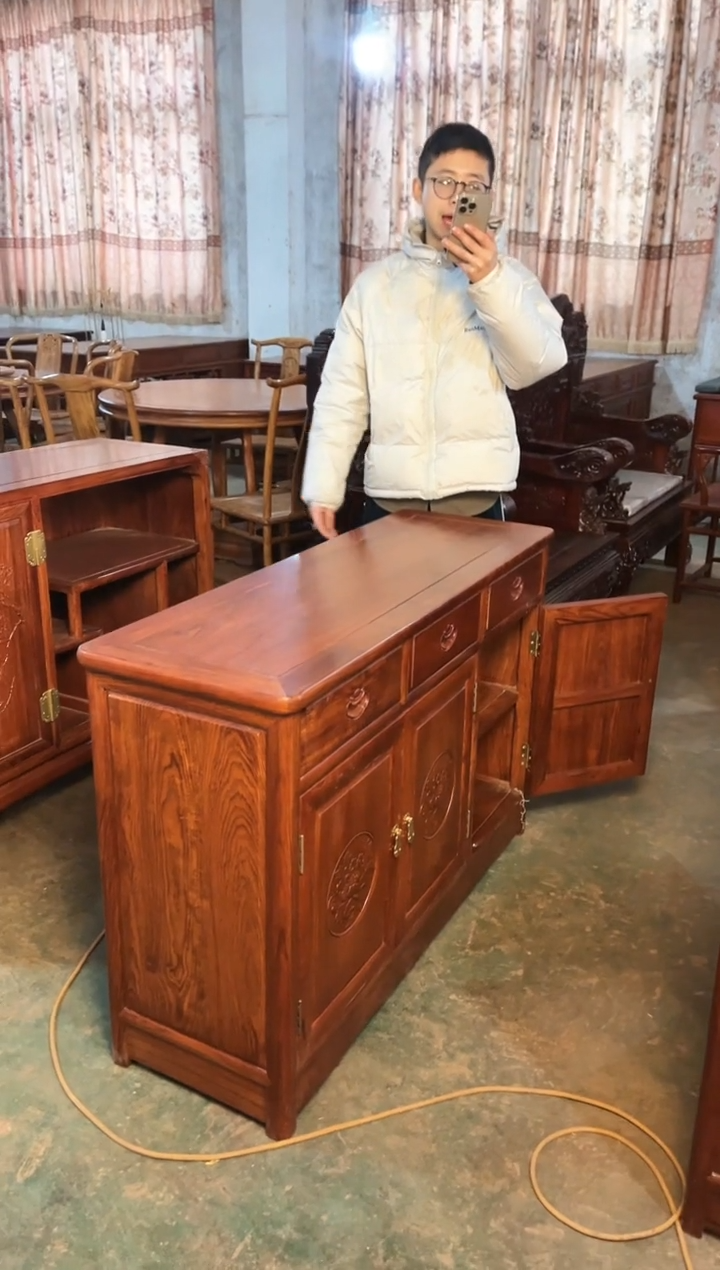 【闪购商品】花梨木类成套家具双门餐边柜