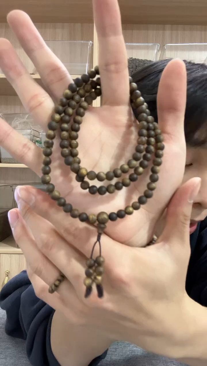 【闪购商品】沉香手串06圆珠多圈11.5克+ 多样性发其一