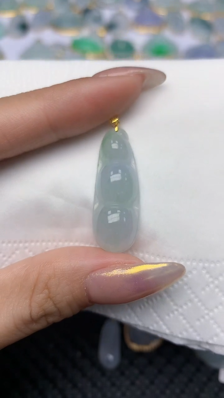 【闪购商品】翡翠颈饰18K金镶嵌天然翡翠A货