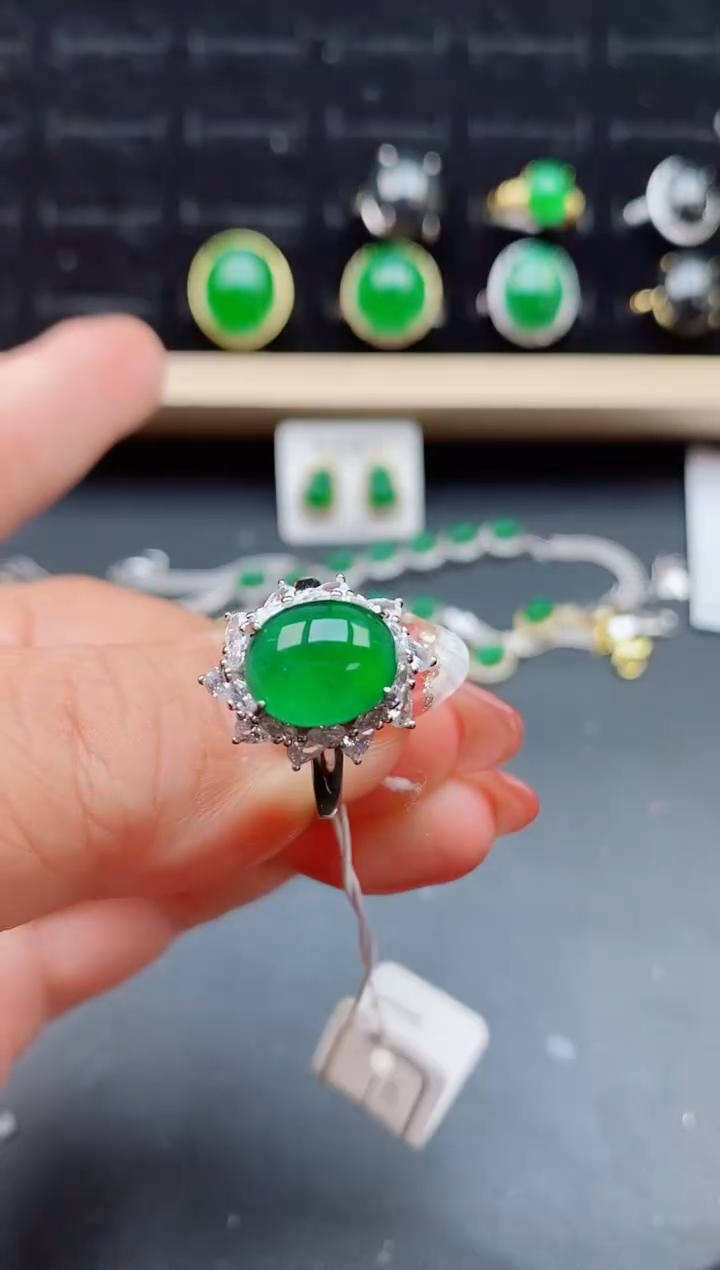 【闪购商品】翡翠戒指银S925镶嵌121212