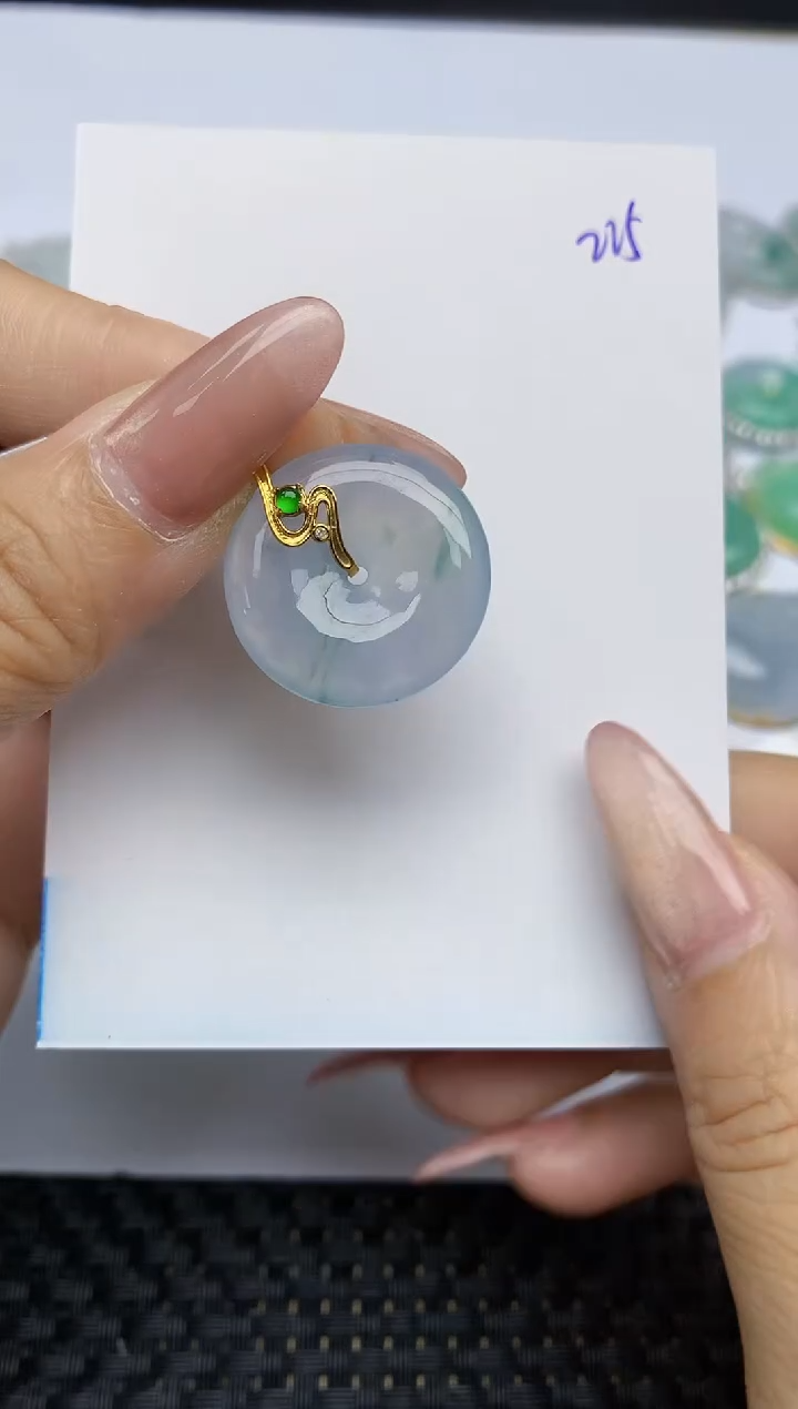 【闪购商品】翡翠颈饰18K金镶嵌天然A货翡翠 225