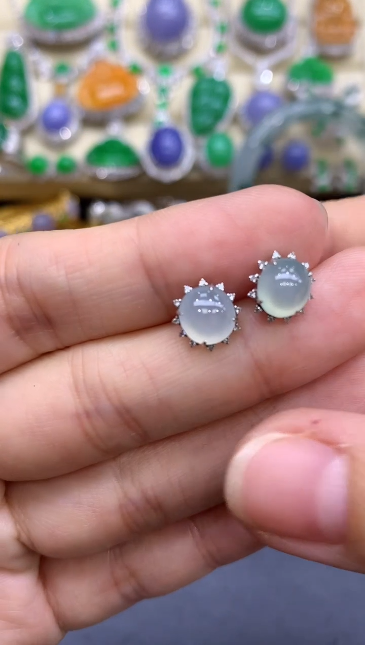 18K金镶嵌翡翠耳饰441-中国好珍宝