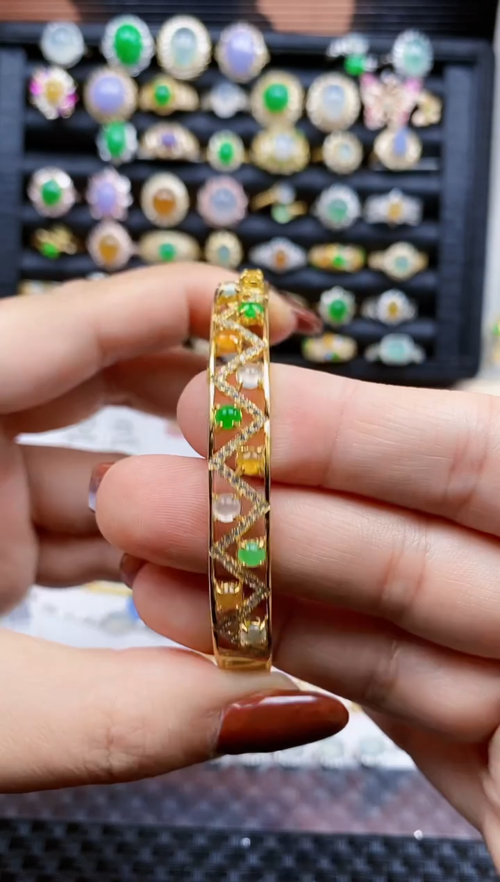 银S925镶嵌戒指翡翠416