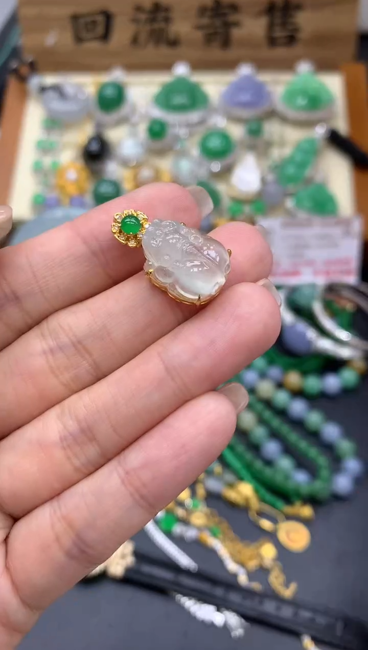 【闪购商品】翡翠颈饰18K金镶嵌313-中国好珍宝