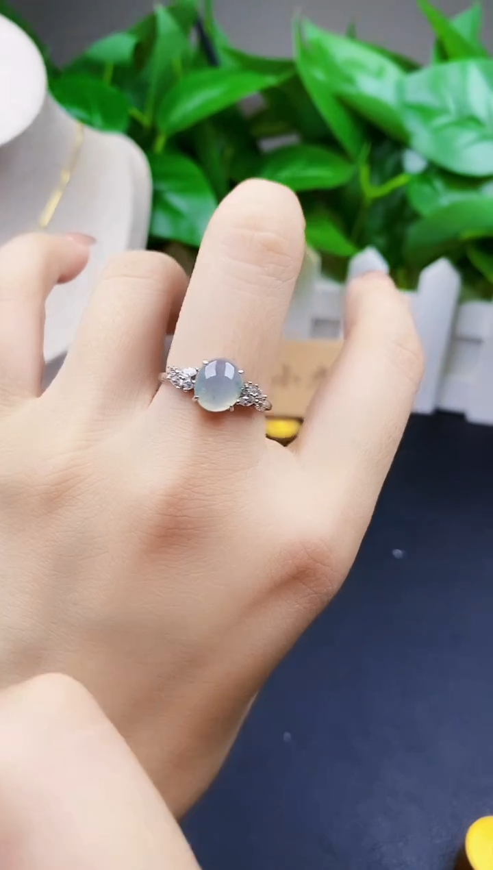 翡翠戒指银S925镶嵌21