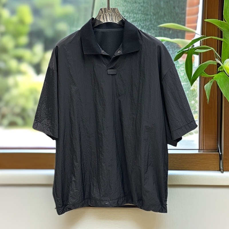 【聚】6665【p家可再生尼龙阔版】夏薄高街百搭圆领短袖T恤 w135-305