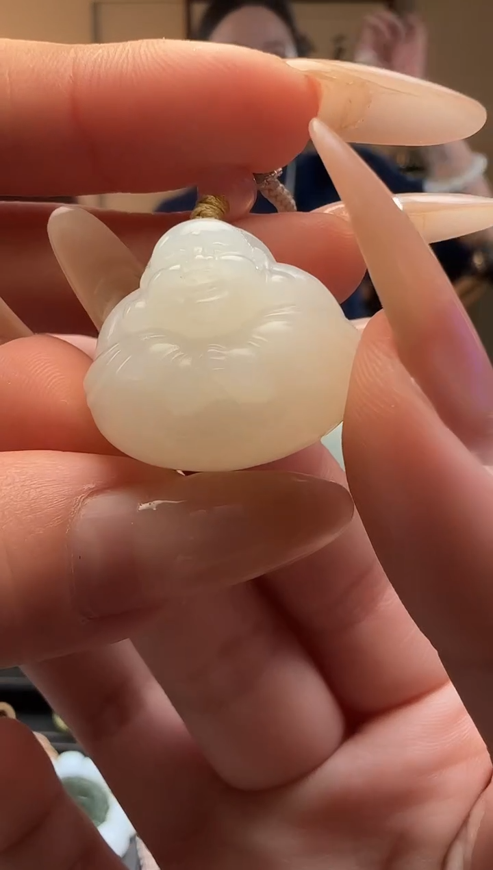 【闪购商品】和田玉白玉弥勒佛未镶嵌吊坠