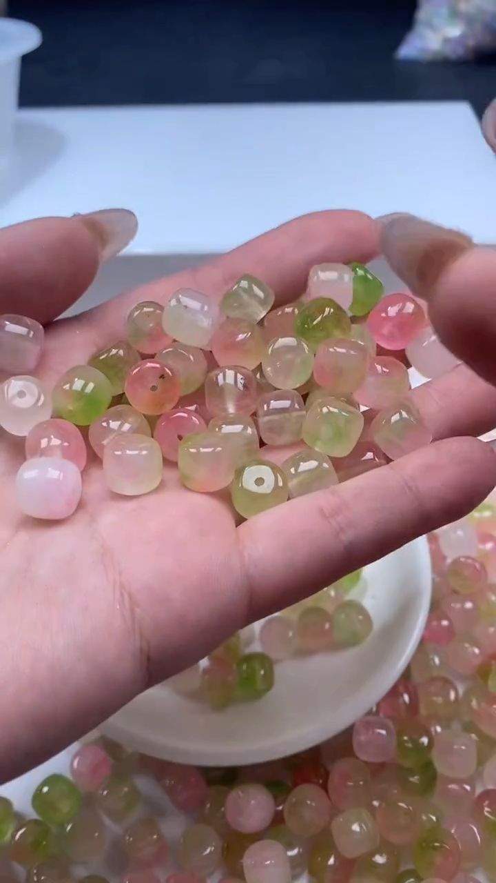 未镶嵌颈饰玛瑙/玉髓W2963水蜜桃老型10*8mm*10颗