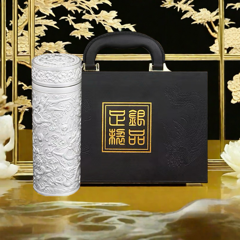 复古高端九龙银杯银离子水杯创意商务大气高档礼品送礼保温杯