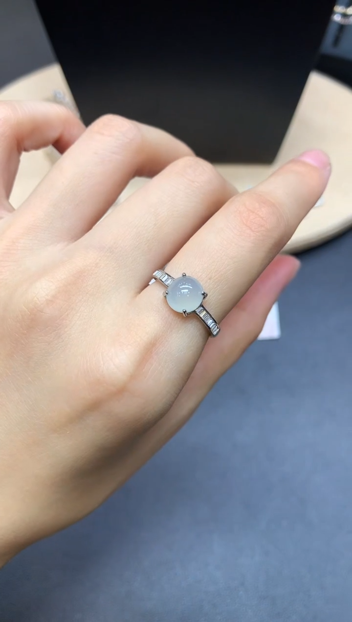 【闪购商品】翡翠戒指银S925镶嵌蛋面【多样性发其一】