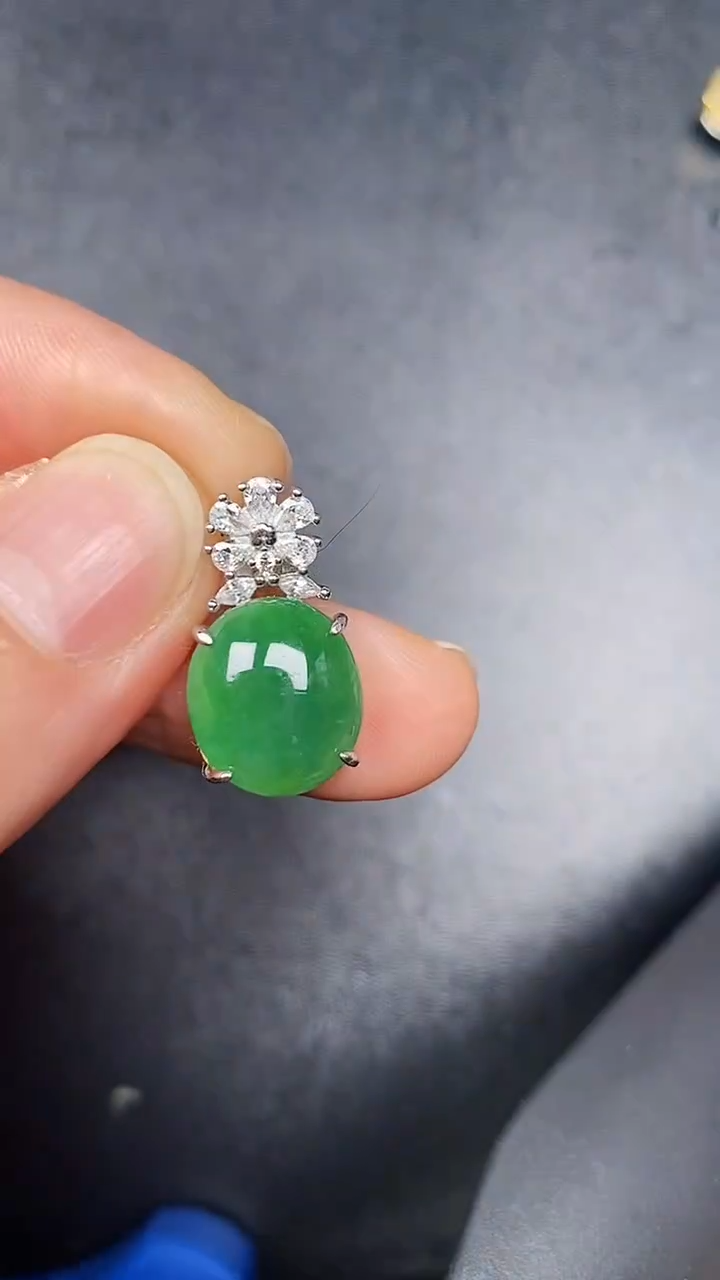 银S925镶嵌戒指翡翠1390