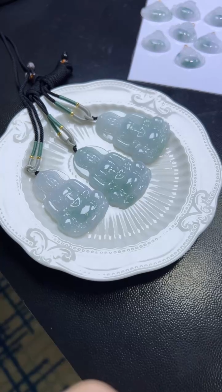 翡翠未镶嵌颈饰多样性发一件/配绳5