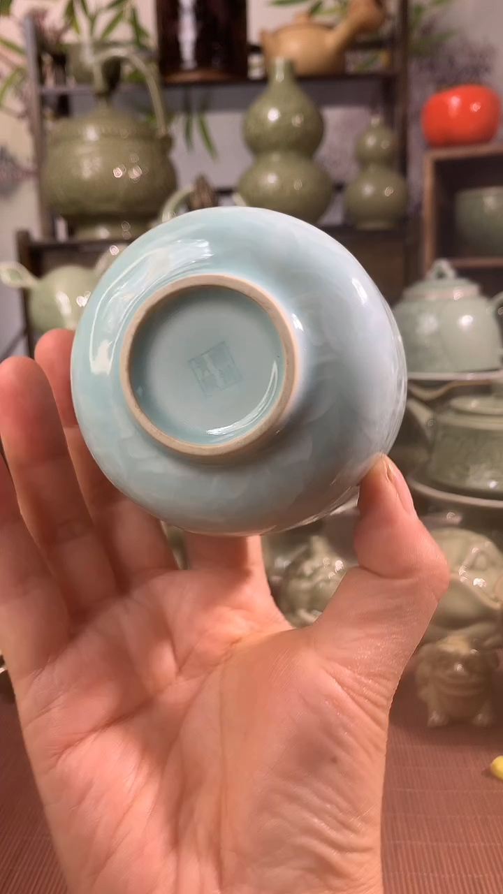耀州窑百花不落地一只