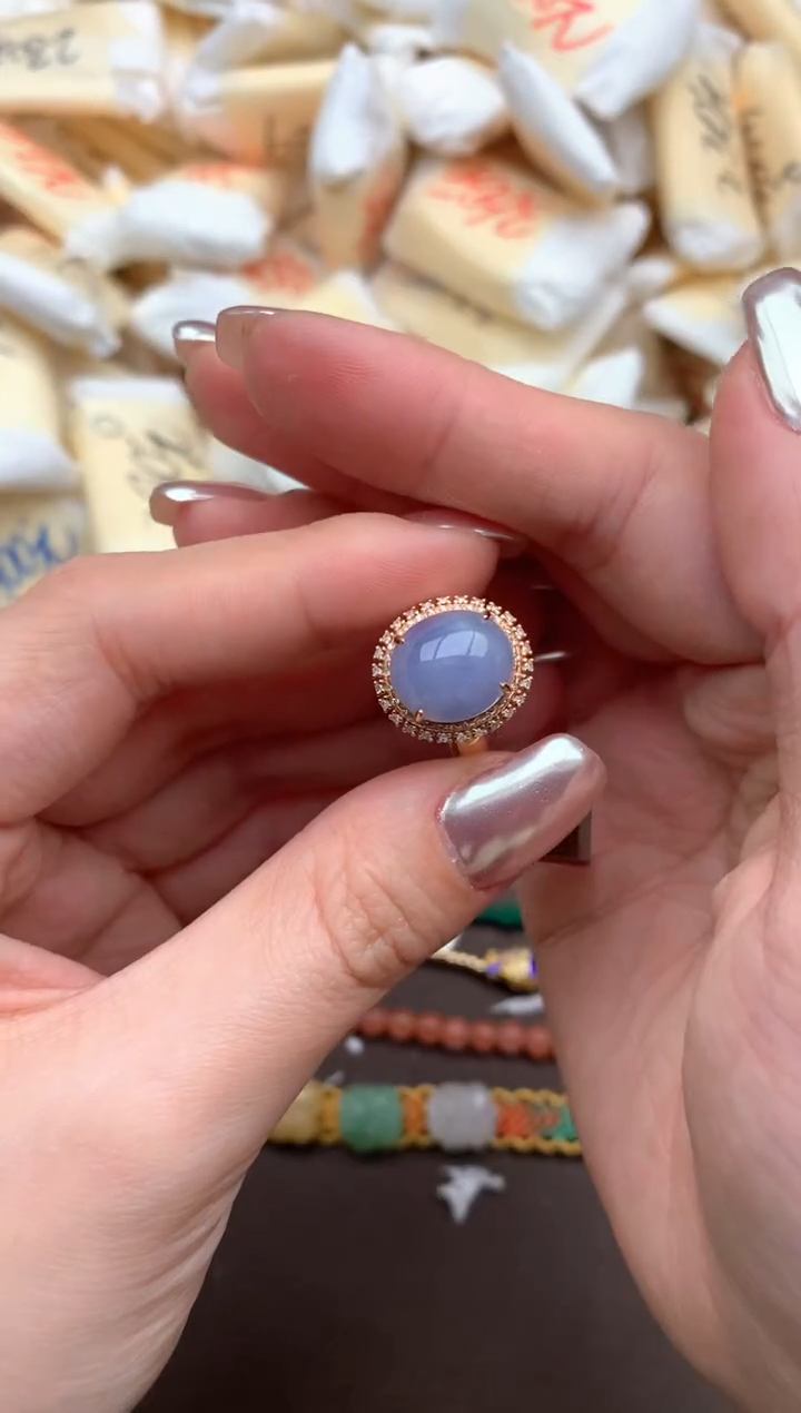 【闪购商品】翡翠戒指18K金镶嵌一