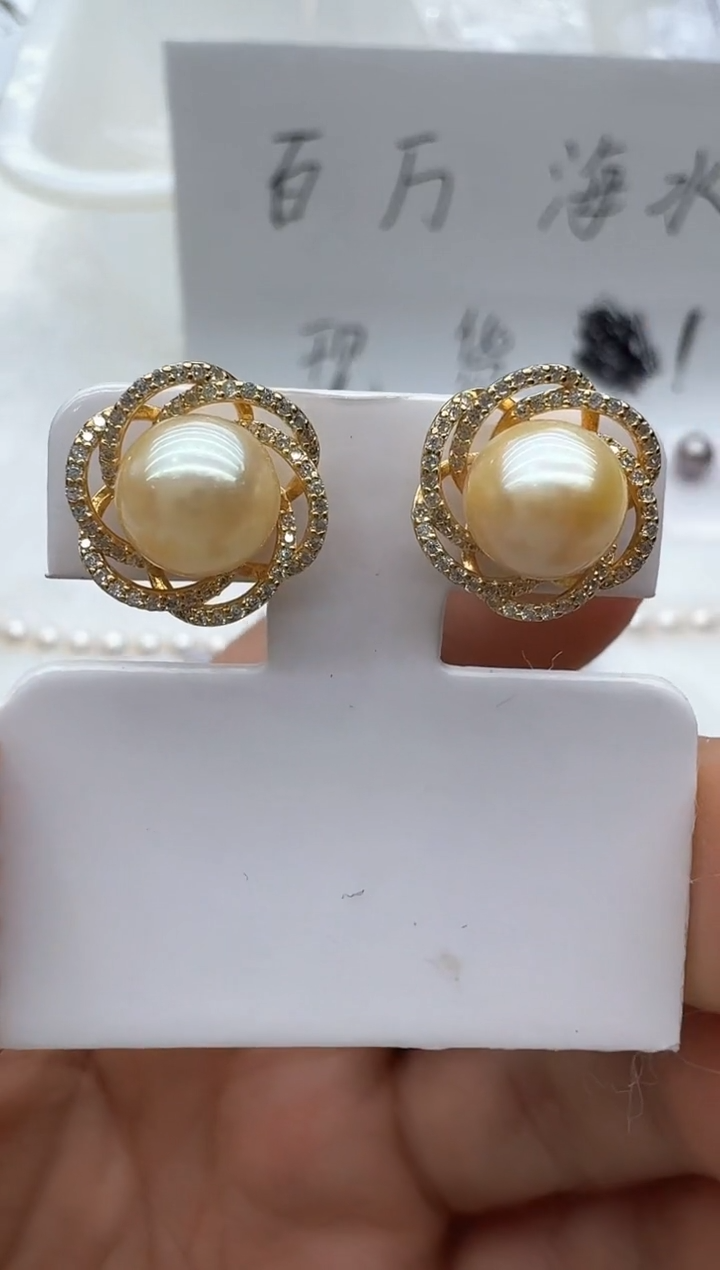 【闪购商品】海水珍珠耳饰银S925镶嵌清货