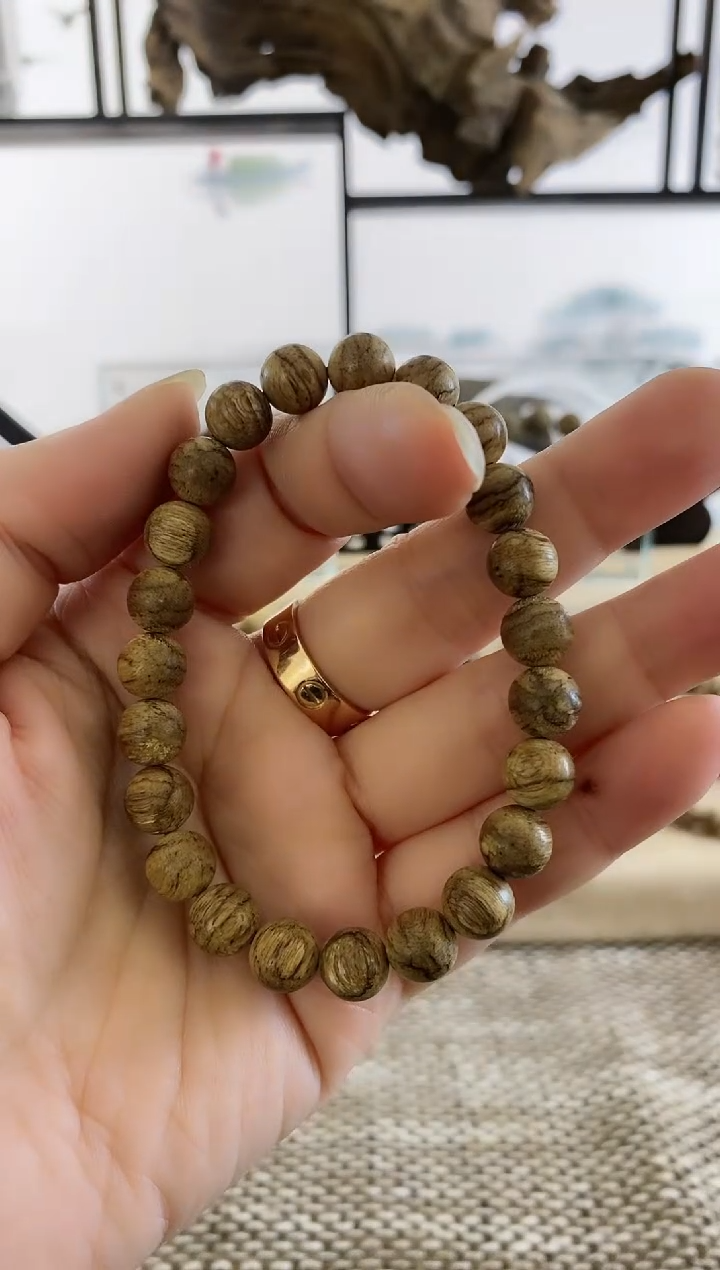 【闪购商品】沉香手串达拉干虎纹熟结9+MM单圈